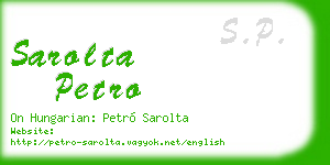 sarolta petro business card