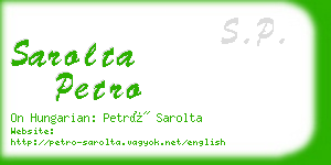 sarolta petro business card